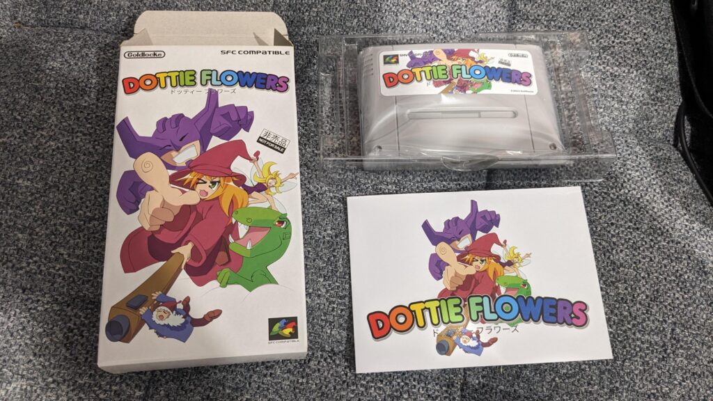 Dottie Flowers Super Nintendo homebrew game cartridge